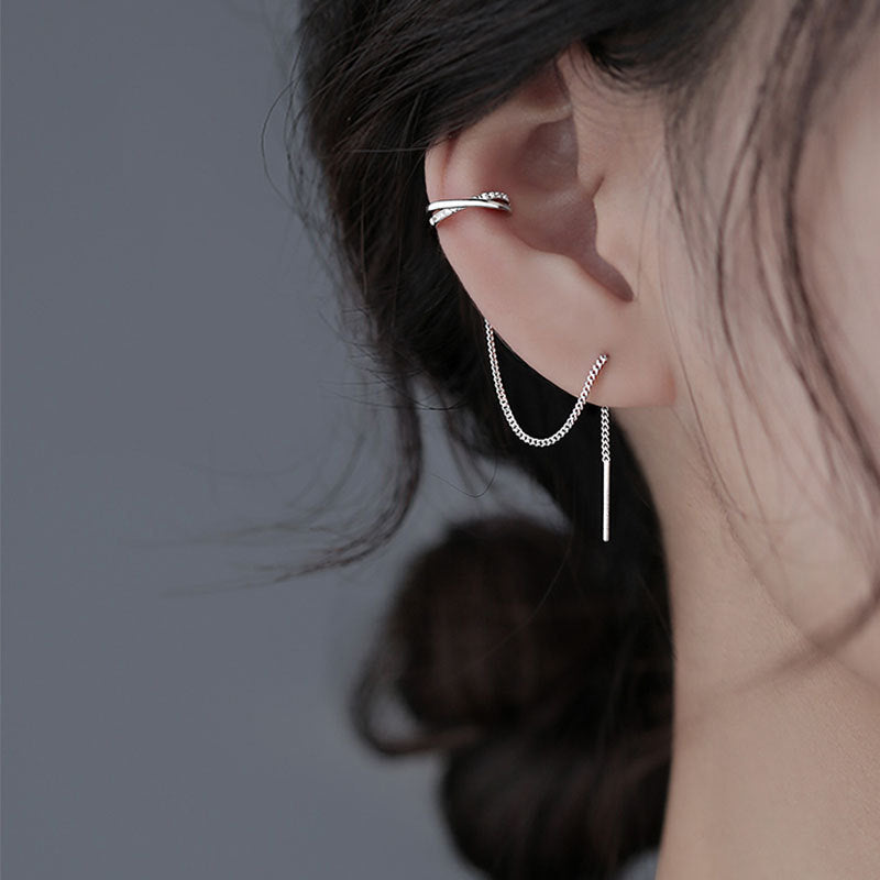 Fashionable Ear Bone Clip Cold Wind Earrings For Women