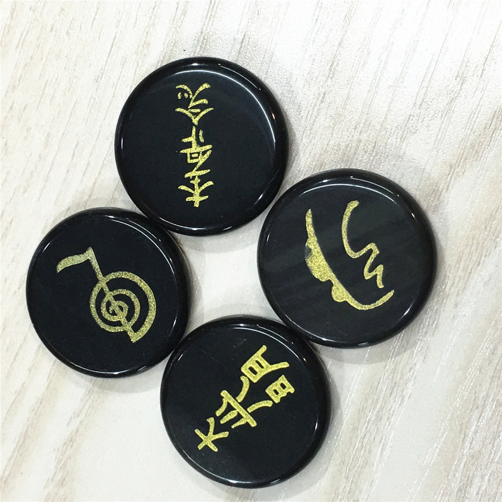 Four Energy Symbols Natural crystal stone jewelry Japanese metaphysical spells