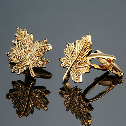 Grass Rose Gold And Silver Pattern Cufflinks