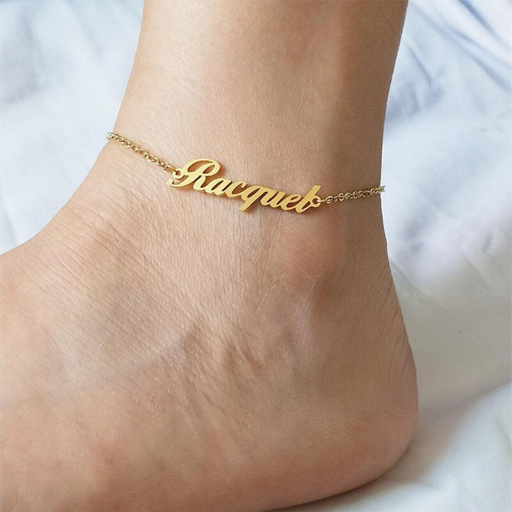 Personalized Custom Gold Plated 316L Stainless Steel Anklet