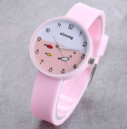Charming Fish Dial Girls' Quartz Watch