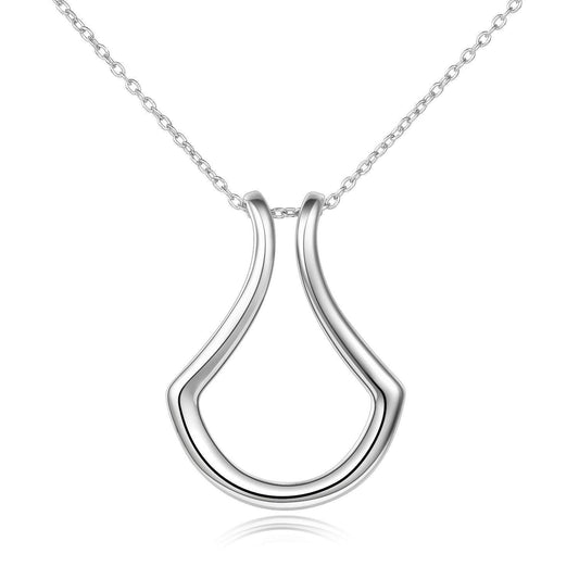Ring Holder Pendant Necklace Sterling Silver Rose Gold