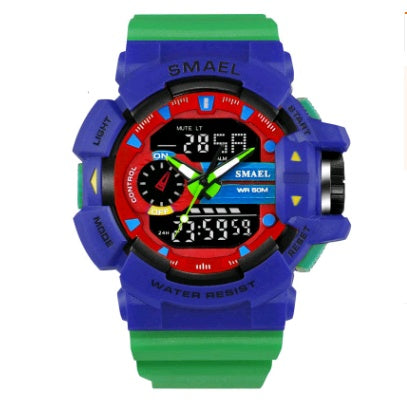 Fashion sports waterproof double display men's watch multi-function LED electronic watch