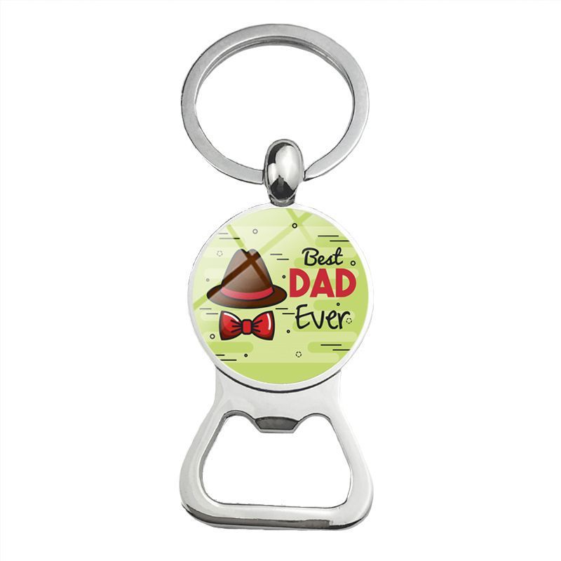 Cute Super Papa Dad Beer Bottle Opener Keychain