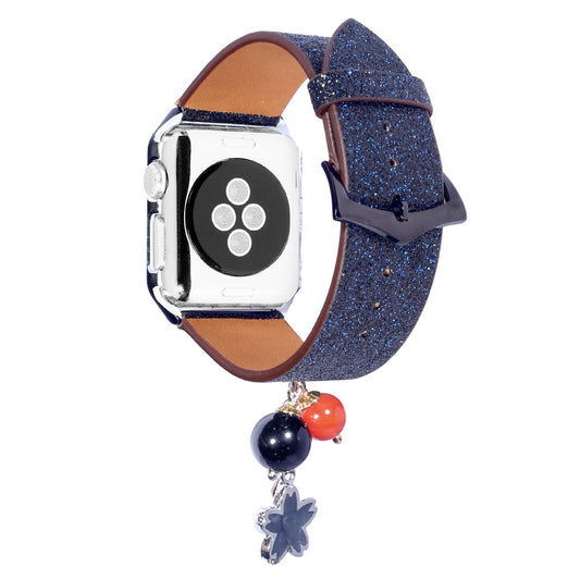 Smart Watch Glitter Sequin Star Ball Charm Leather Strap