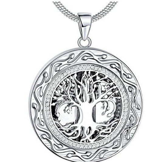 Round Life Tree Necklace In Memory Of Relatives