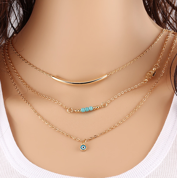 Double-layer Triangle Necklace Multi-layer Clavicle Chain