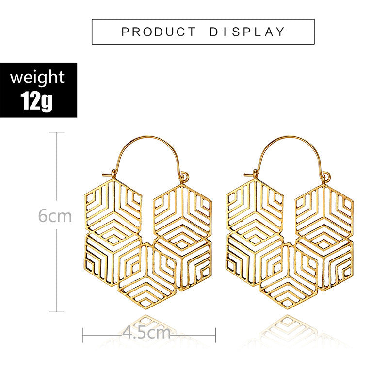 Simple Wisps Of Irregular Geometric Rhombus Alloy Earrings Earrings