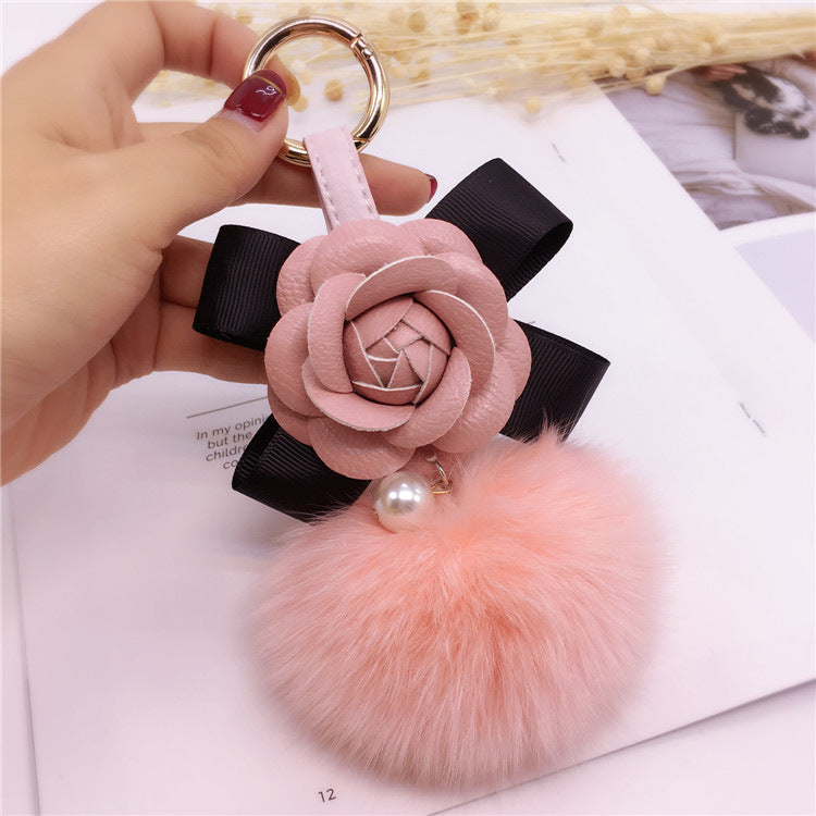 Creative Bow Camellia Keychain Bag Women