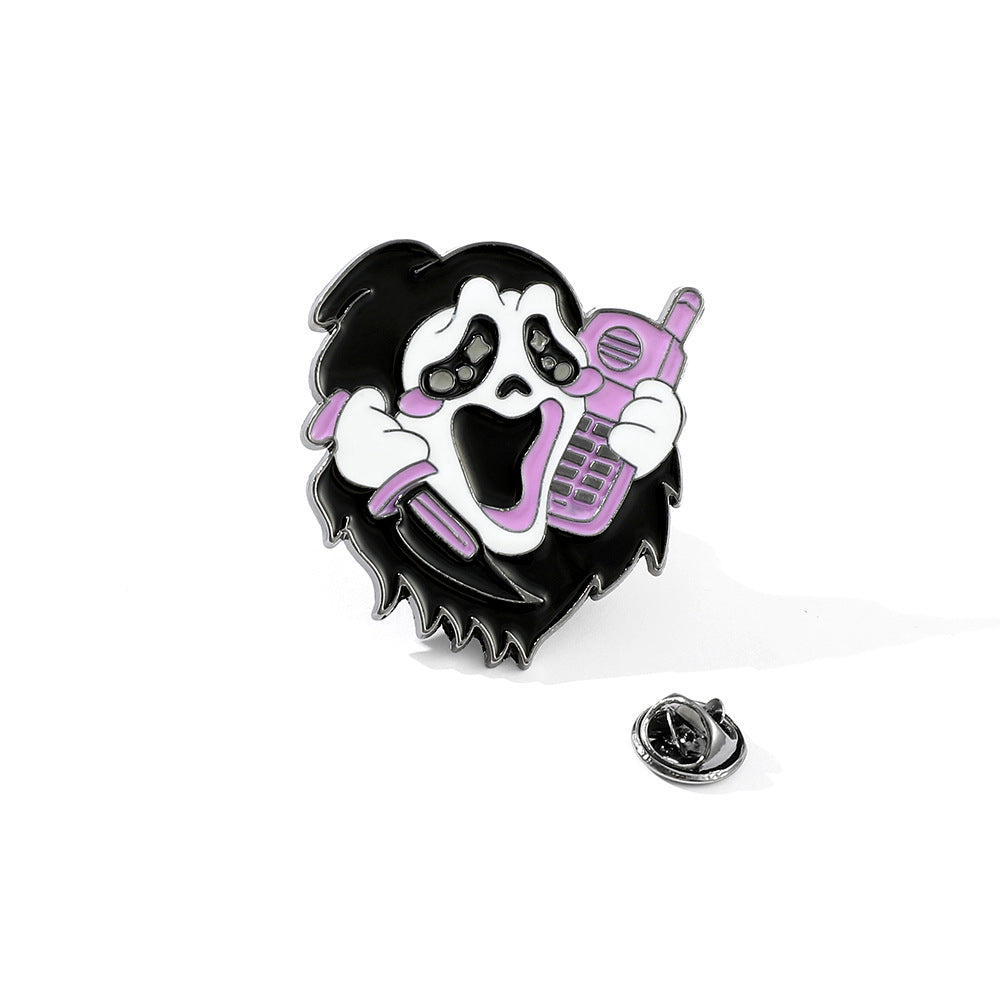 Cartoon Brooch Halloween Witch Conjure Enamel Pin