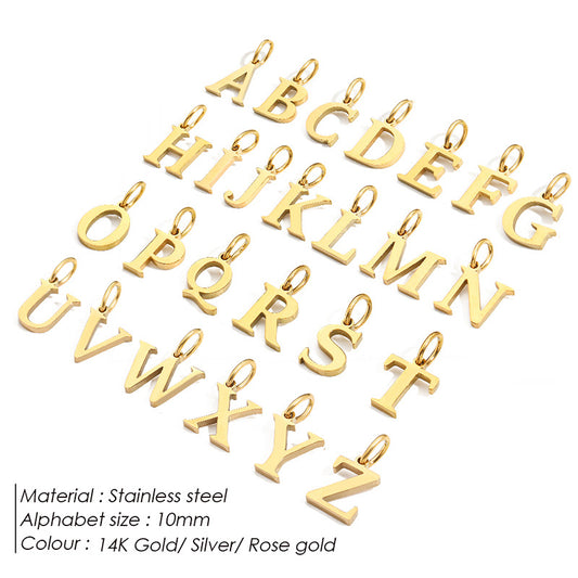26 Letter Pendant Couple Bracelet Necklace English Pendant
