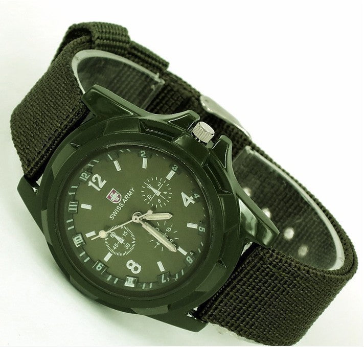 Military Men Gemius Army Sport Round Dial New Quartz Nylon Band Wrist Watch