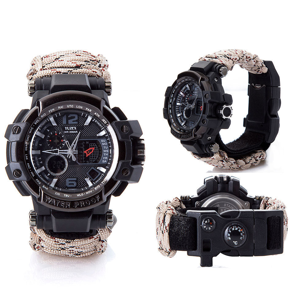 Outdoor survival waterproof multi-function watch