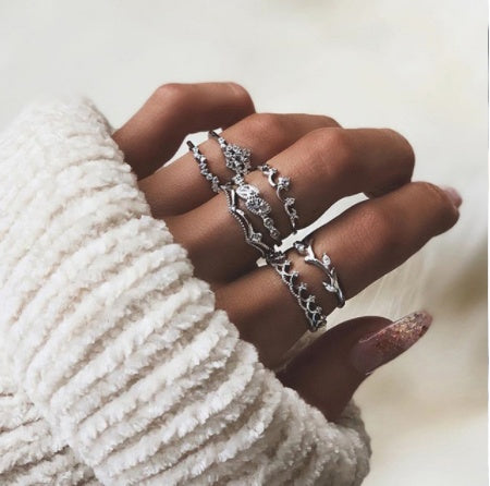Gold Boho & Vintage Stackable Ring Set