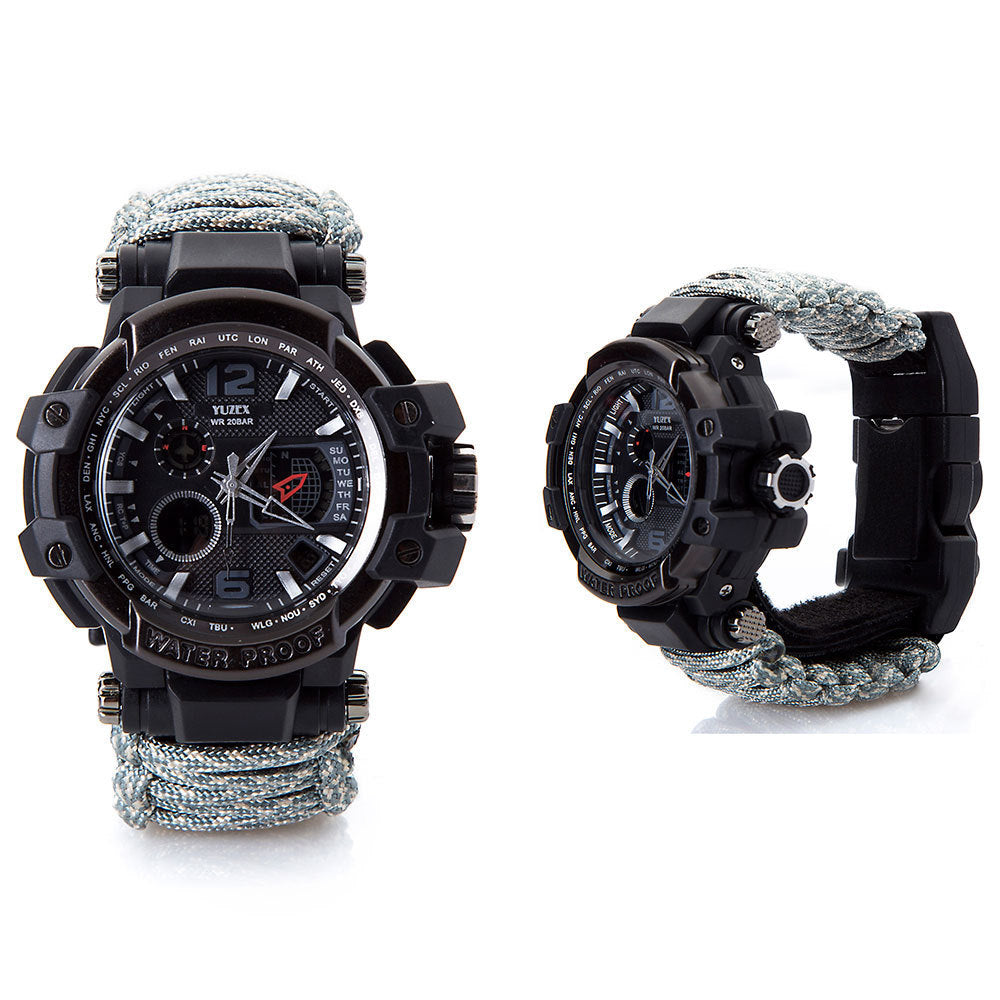 Outdoor survival waterproof multi-function watch