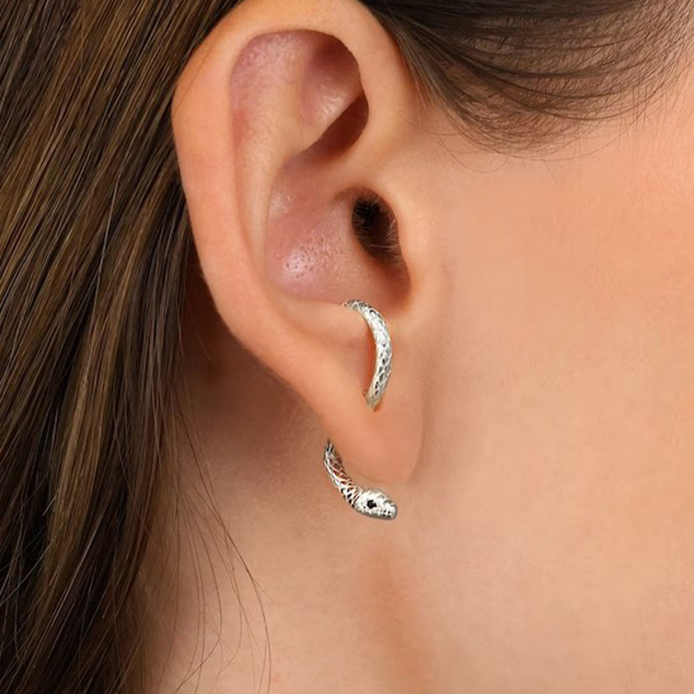 925 Sterling Silver Snake Adjustable Ear Studs