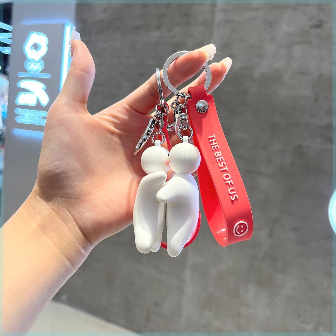 Couple Magnetic Hug Keychain