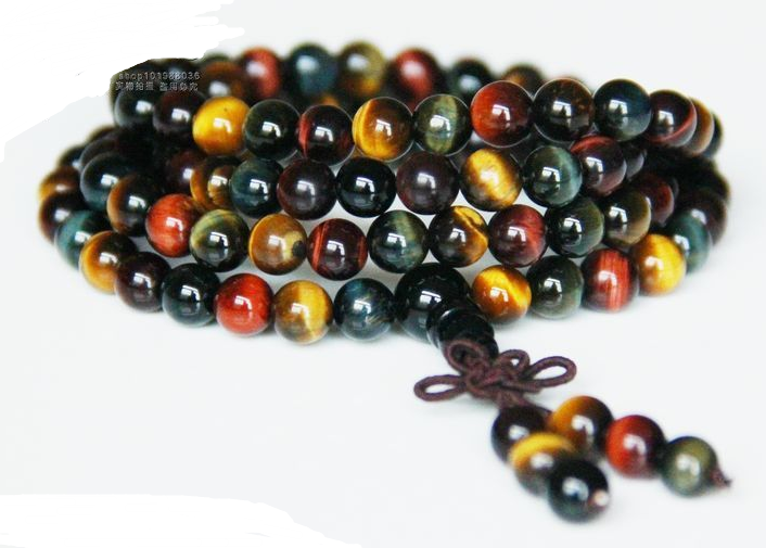 Natural Crystal Red  Yellow Blue Tigereye 108 Beads Bracelet Bracelets Jewelry Male And Female Lovers