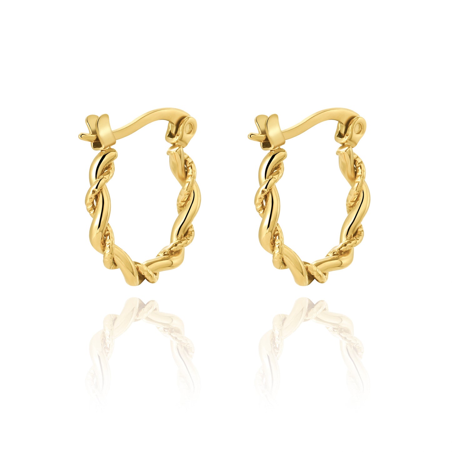 High-grade Titanium Steel Gold-plated Hollow Crescent Earrings