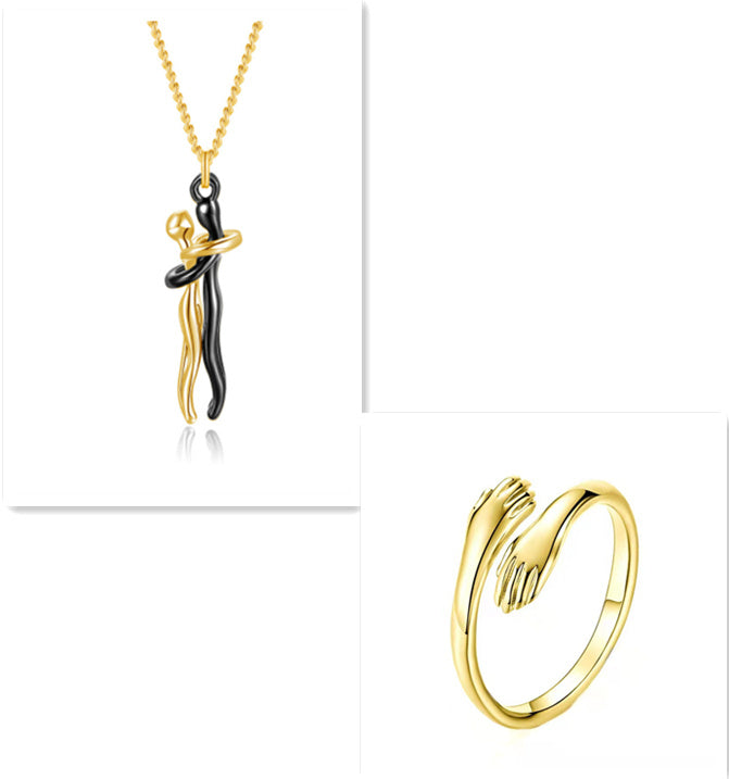 Love Hug Necklace - Unisex Couple Jewelry Simple Clavicle Chain