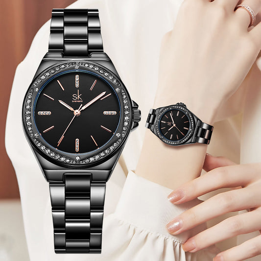 Women's Fashion Simple Zircon Quartz Watch