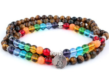 Natural Stone Bead Mala Bracelet
