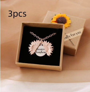 "You Are My Sunshine" Sunflower Necklace