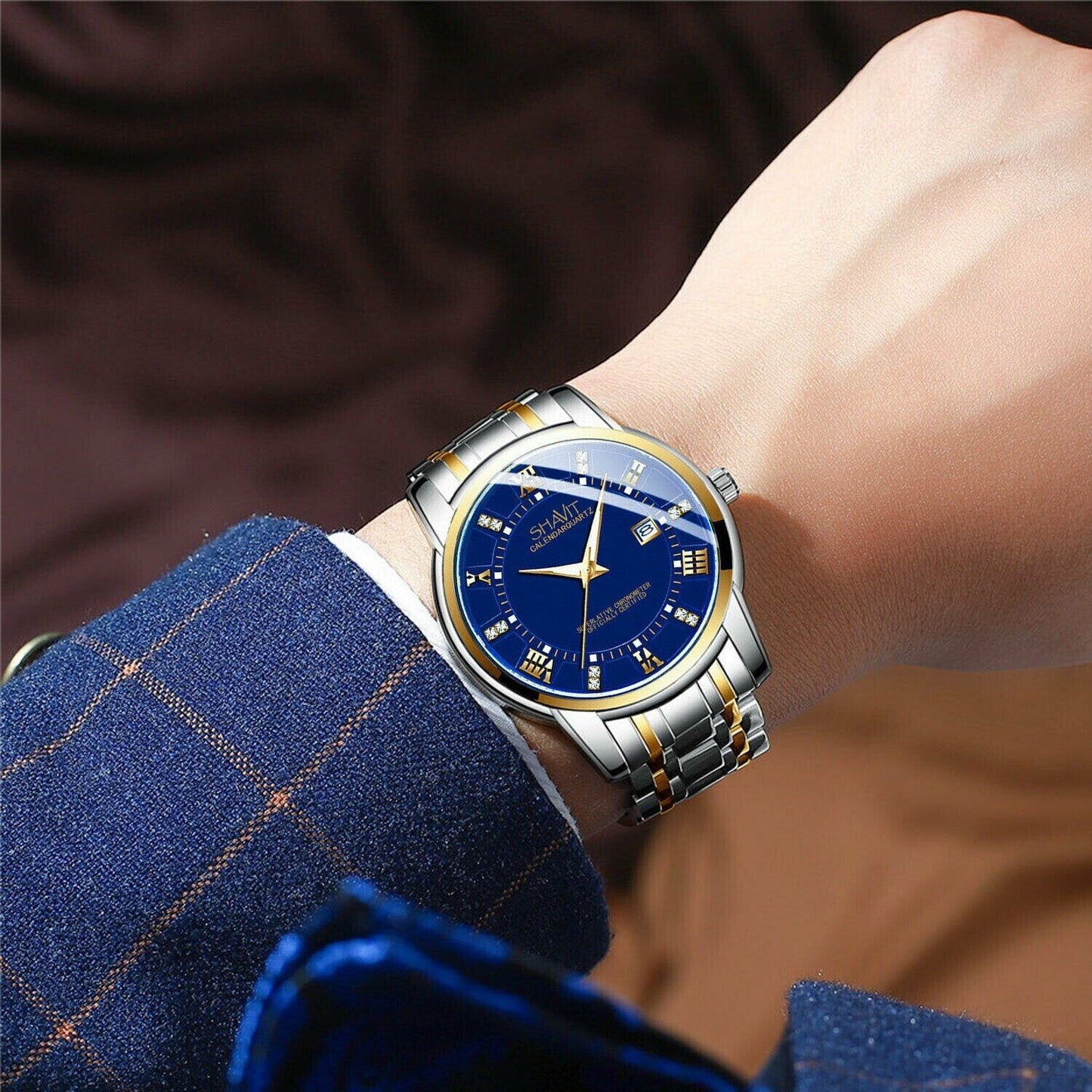 Men's Watch Stainless Steel Quartz Luminous Classic Business Wristwatch For MEN