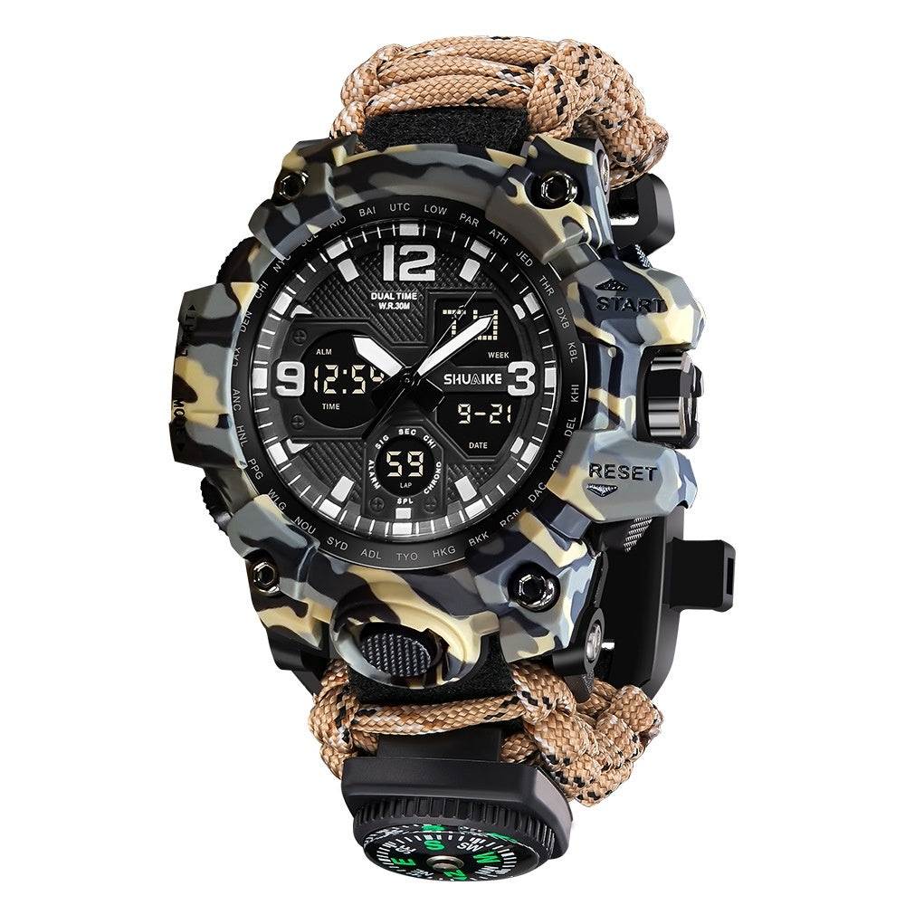 Multi-Functional Double Display Outdoor Electronic Watch