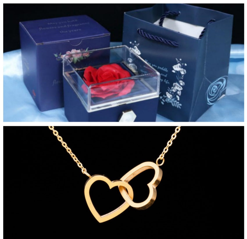 Double Heart Pendant Necklace