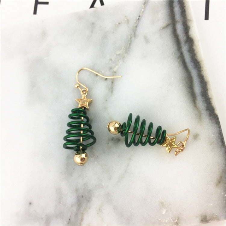 Christmas Tree and Star Dangle Earrings