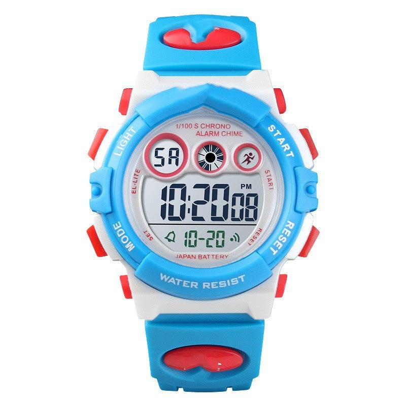 Multifunctional Waterproof Colorful Transparent With Personality Student Electronic Watch