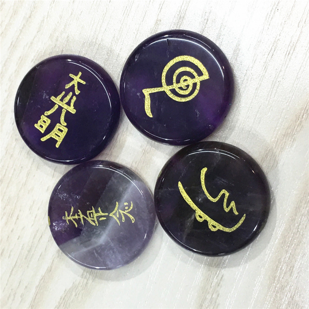 Four Energy Symbols Natural crystal stone jewelry Japanese metaphysical spells