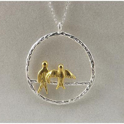 Elegant Sterling Silver Bird Pendant Necklace