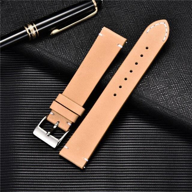 Leather watch strap