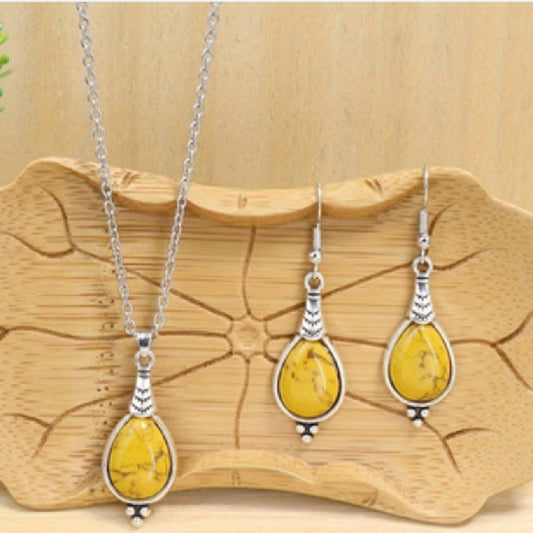 Retro Ethnic Style Necklace and Earrings Set