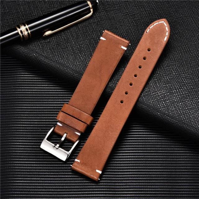 Leather watch strap