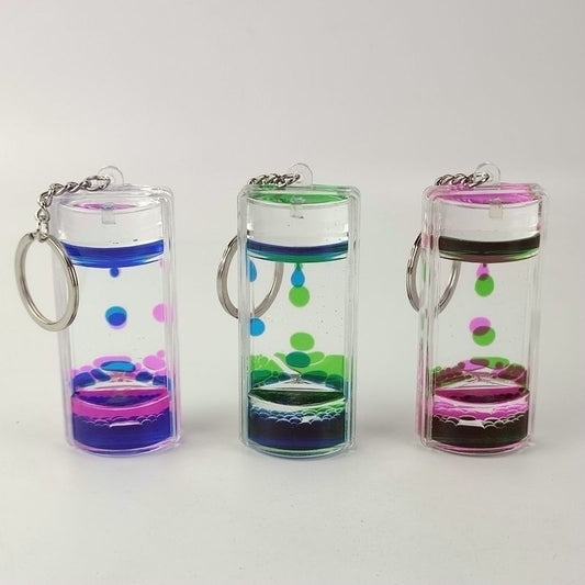 Creative Pressure Relief Double Color Liquid Oil Leakage Keychain Liquid