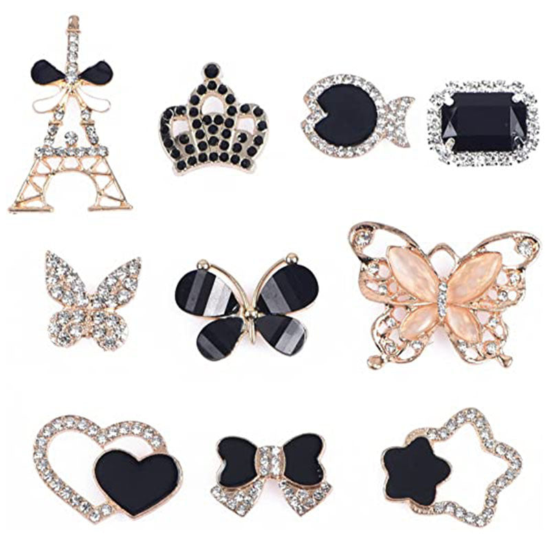 Butterfly Rhinestone Shoe Buckle Hole Shoe Buckle Slippers Sandals Decorative Accessories