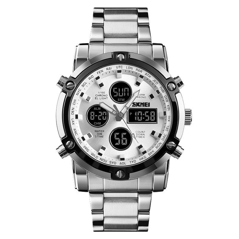 Men's dual movement watch