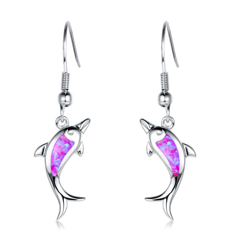 Opal Women's Delicate Dolphin Earrings