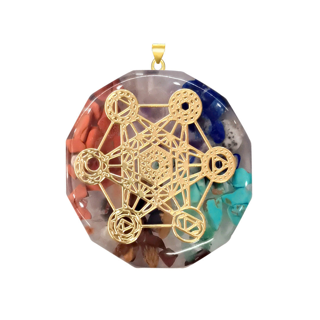 Natural Crystal Crushed Stone Seven Chakra Pendant Meditation Ogan