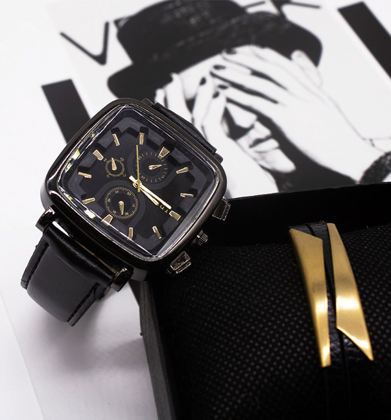 Men Wrist Watch Set Business Fashion Two-piece Box