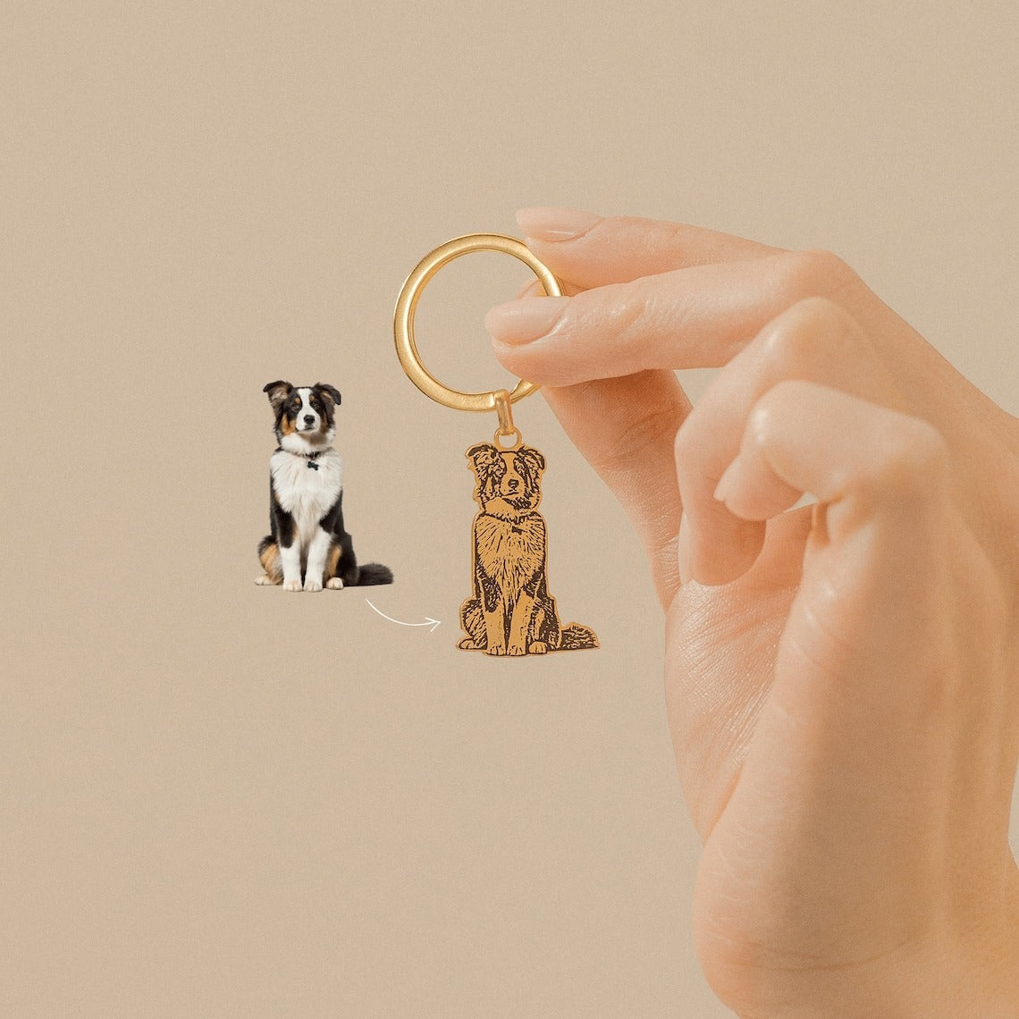 Fashion Simple Pet Pattern Keychain Charm