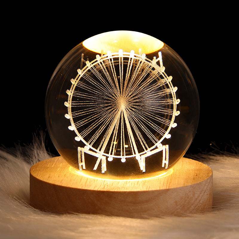 3D Crystal Ball LED Night Light