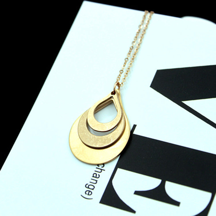 Cross Border Water Drop Combination Pendant Can Be Engraved With Letter Name Creative English Jewelry Mother's Day Gift