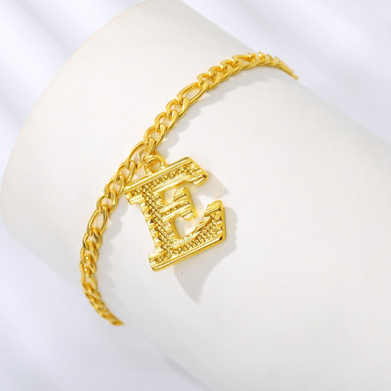 Initial Gold Letter Anklet Alphabet Pendants Jewelry