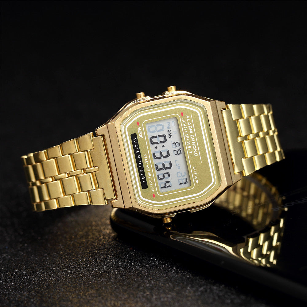 LED Electronic Watch Steel Band A159 Harajuku Style Watch Multifunction