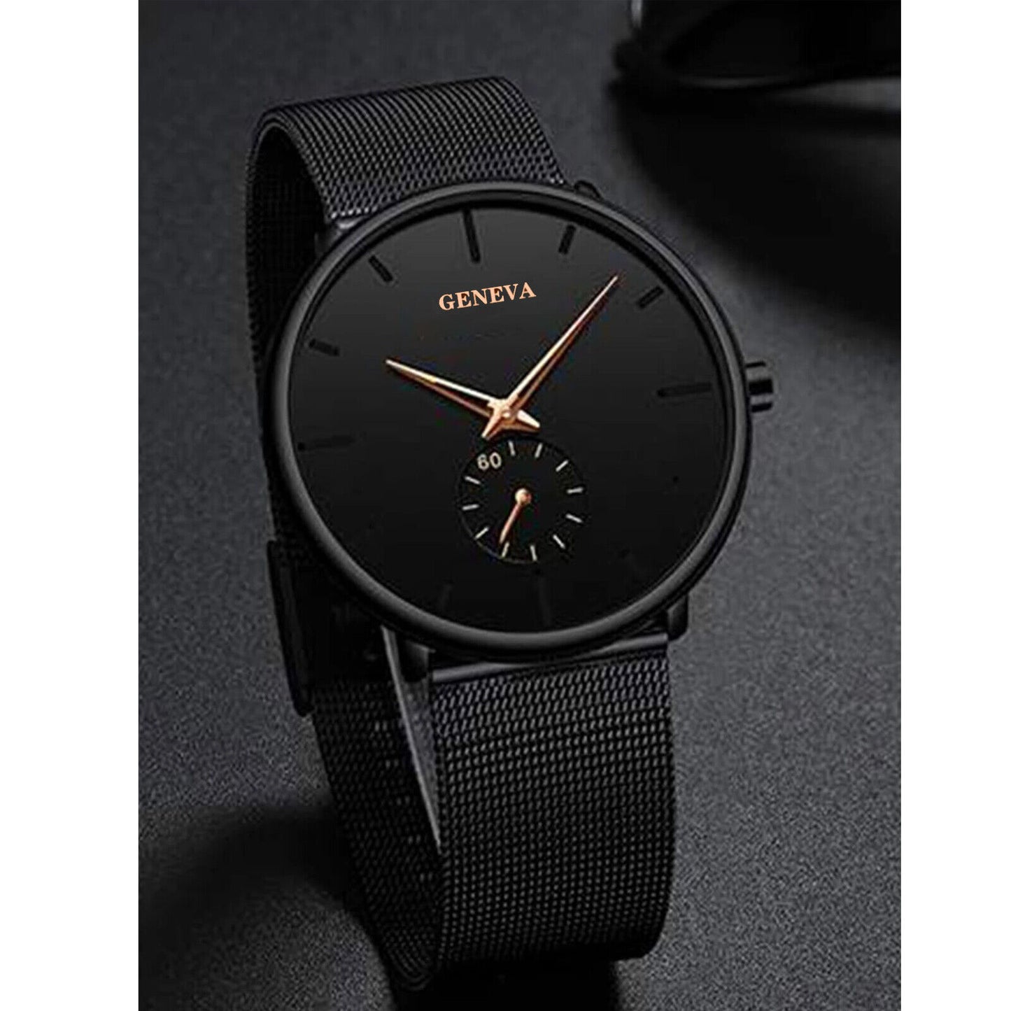 Luxury Men's Quartz Watch Business Stainless Steel Analog Ultra Thin Waterproof