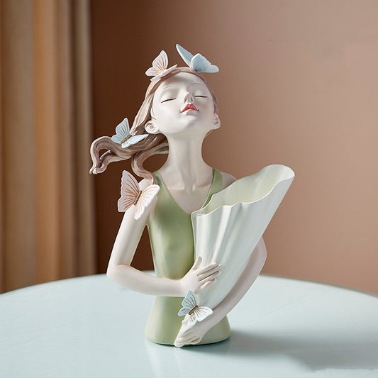 Home Decor Girl Figurine Resin Sculpture Abstract Art Room Decor Nordic Decoration Home Living Room Decoration Accessories Gifts